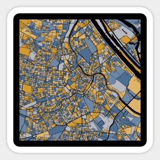 Vienna Map Pattern in Blue & Gold Sticker